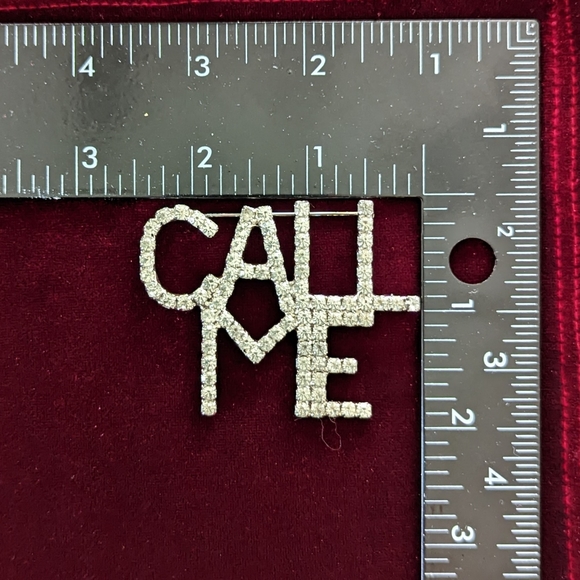 Bauer Call Me Brooch Full Sparkling Bling Mens Or Women's Fashion Jewelry VNT - Picture 11 of 14